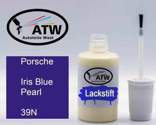 Porsche, Iris Blue Pearl, 39N: 20ml Lackstift, von ATW Autoteile West.